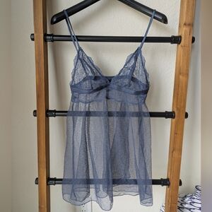 Elegant Blue Lace Chemise